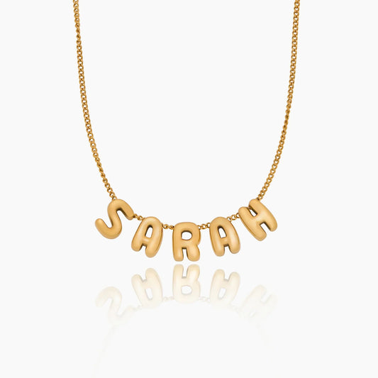 Bubble custom name necklace gold — Olivia Jewelry