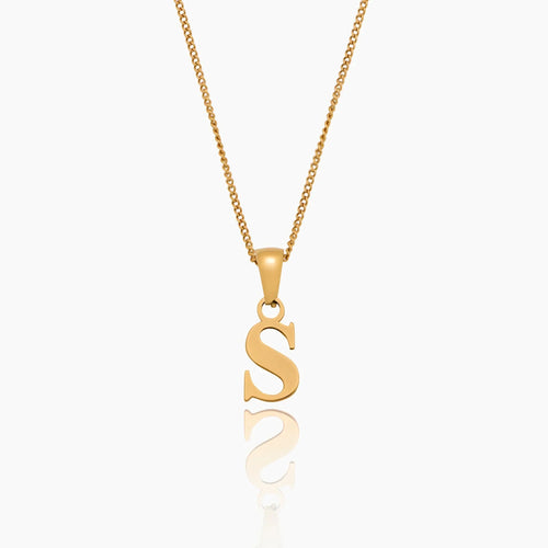 Gold Initial Charm Necklace