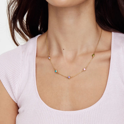 Personalized Multi-Birthstone Necklace
