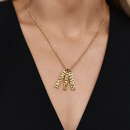 Silver multi name necklace — Olivia Jewelry