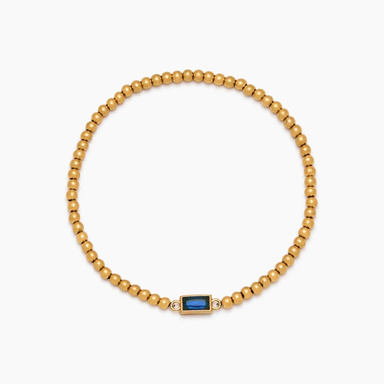 gold-beaded-birthstone-bracelet — Gold / Dec-Blue Topaz