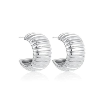Chunky Ribbed Croissant Hoops