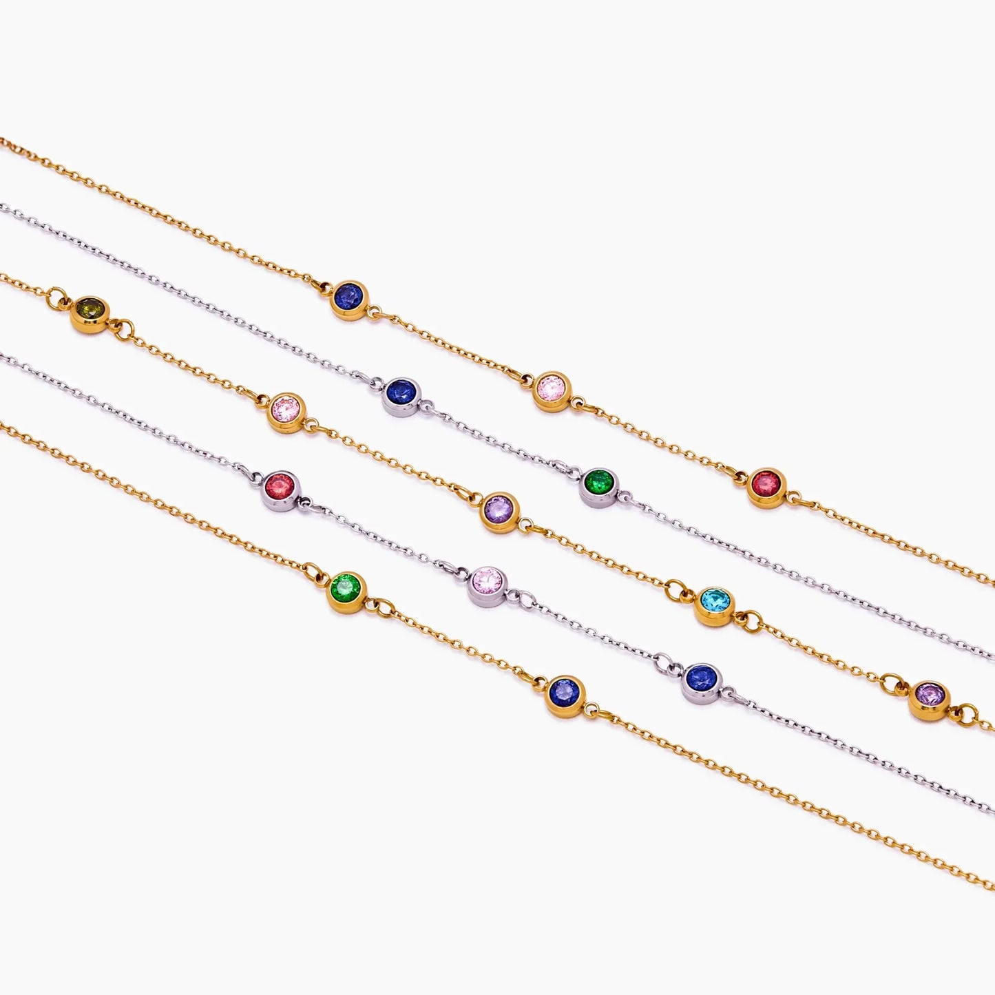 Personalized Multi-Birthstone Necklace