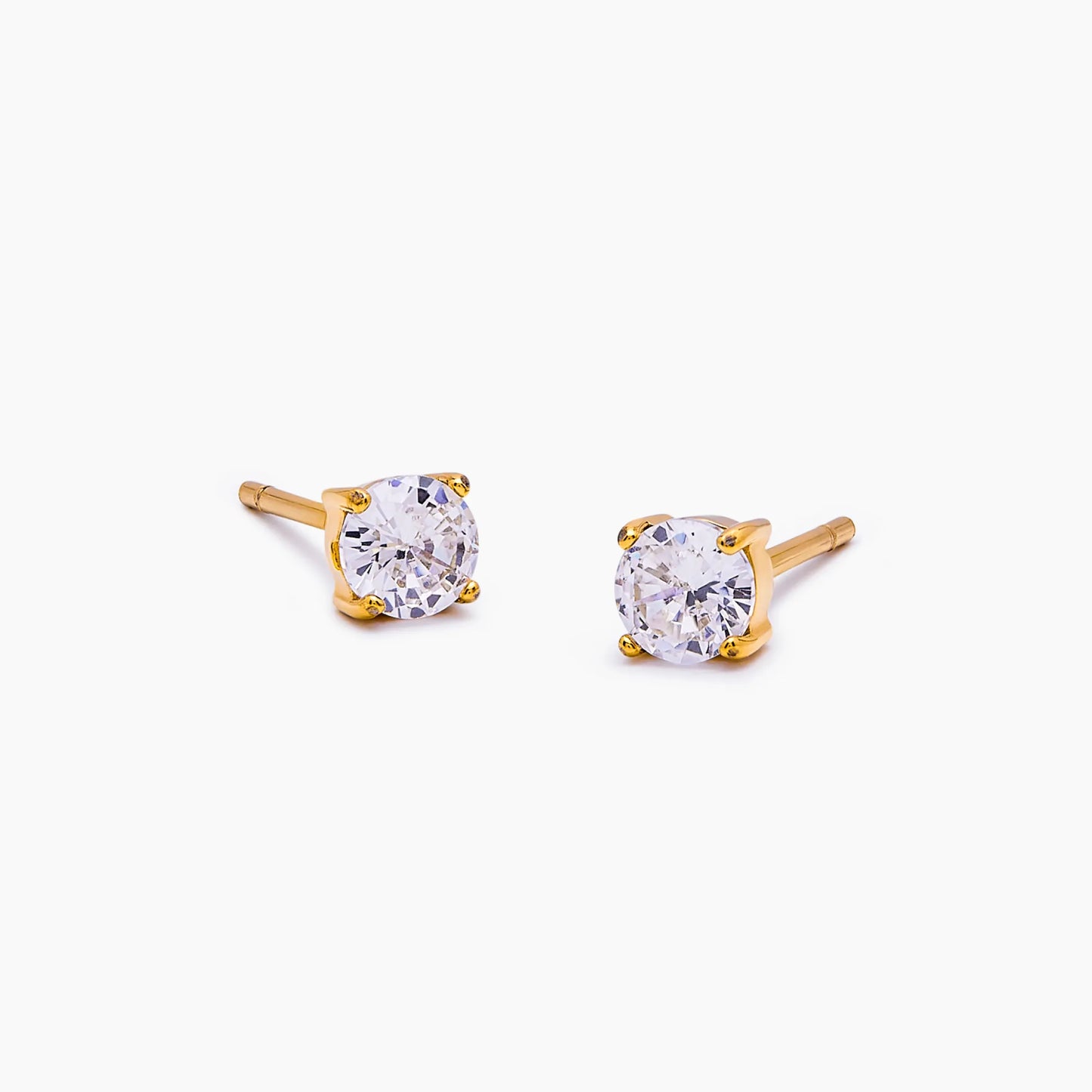 Tennis stud earrings worn — Olivia Jewelry