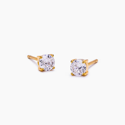 Tennis stud earrings worn — Olivia Jewelry